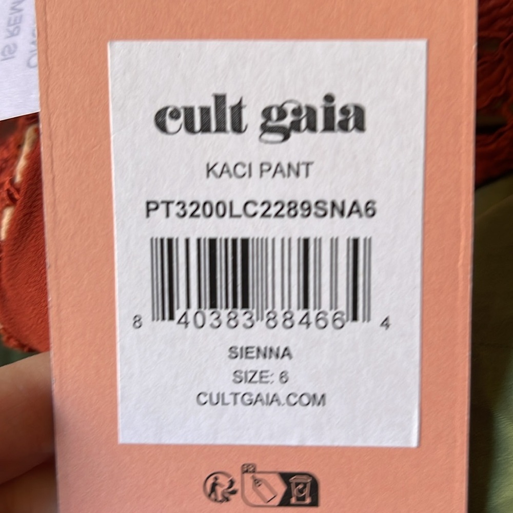 CULT GAIA Kaci Sienna Corded Lace Wide-Leg Pants NWTs Sz 6 - Picture 9 of 11